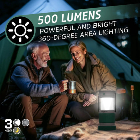 Couple camping with Hybrid Solar Lantern Go To Camping Buddy With USB Or AA Battery Power Rechargeable Lithium Ion Battery Charges Via Solar