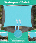 Lake Blue 9 Foot 9 Inch By 9 Foot 9 Inch UV Blocking Waterproof Shade Sail Rectangle Awning under rain garden setup