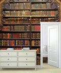 Living room with Self Adhesive Peel And Stick Wallpaper PVC Print Wall Mural Old Library Look Removable Wall Decal