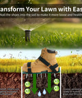 Illustration of Lawn Aerator Shoes With Durable Spikes And Adjustable Straps For Grass Aeration, enhancing soil aeration.