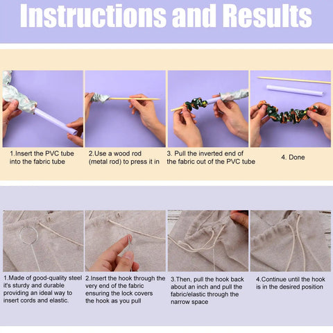 Step-by-step guide for using 13 Piece Quick Turn Fabric Set For Sewing And Crafting, Multi Functional Fabric Tube Turner Tool Kit
