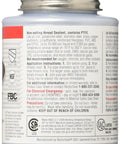T Plus 2 Pipe Thread Sealant With PTFE White Non Setting 8 Oz Brush Top No Mess Applicator Meets TT-S-1732 Standard bottle back