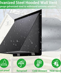 12 Inch Wall Vent Hood Exhaust Cap For Dryer Vent Cover With Screen And Damper Exterior Hooded Wall Vent For HVAC Ducts