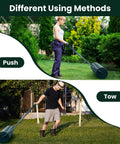 Heavy Duty 12x36 Inch Lawn Roller Water Or Sand Filled Drum For Push Or Tow Behind Use in action on lawn
