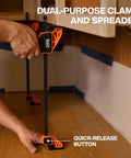 Speed-Klamp 12 Inch Bar Clamp Set, 2 Pack With One Handed Operation in use under cabinet