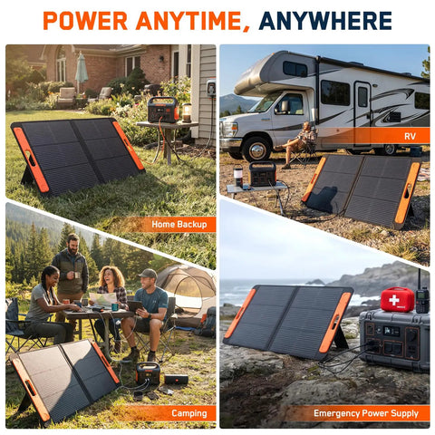 Portable Solar Panel 100W Foldable ETFE Charger with high efficiency setup for camping and RV outdoor power use