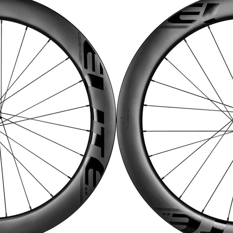 65mm Carbon Wheelset With Ceramic Bearings For Road Disc Brakes Ultralight Performance Aero Wheels Under 1.4kg, side profile view.