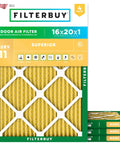 16x20x1 Air Filter MERV 11 For Pet And Allergen Defense Electrostatic Pleated HVAC Furnace AC Replacement 4 Pack