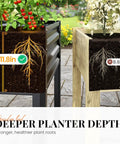Beefy Raised Garden Bed On Legs With Storage Shelf, Galvanized Elevated Planter Box For Backyard, Deep 11.8 Inch Bed, Dark Grey