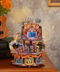 DIY Wooden Music Box Puzzle Kit For Adults With Rotating Motorized Mechanism Creative 3D Model as desk decor