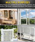 Qyueyue 1-inch 304 stainless steel mini hinges, 6 pcs with screws, installed on wooden box and cabinet doors
