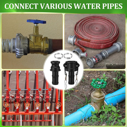 2 Set Type C And E 1 Inch Camlock Fittings Kit Polypropylene Cam And Groove Hose Fittings in industrial use examples