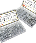 Open cases showing All In One 235 Piece SAE And Metric Grease Fittings Kit With Quarter Inch And Eighth Inch Sizes M6 M10 fittings