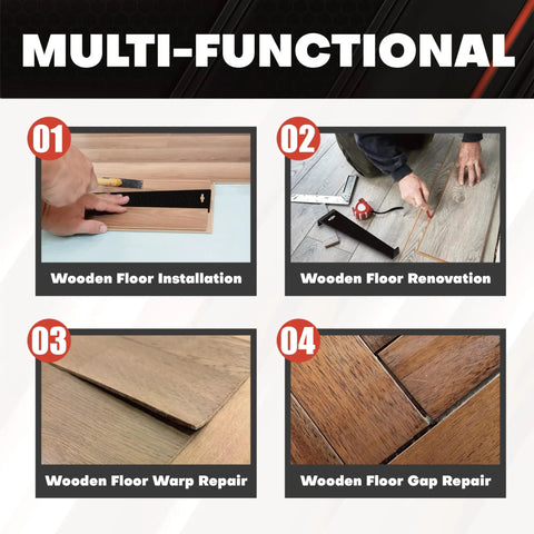 Heavy Duty 12.2 Inch Pull Bar for Vinyl Plank and Laminate Flooring Installations Black Steel Tool With Matte Coating 4mm Thick Soft Back Padding to Protect Floors used for wooden floor installation