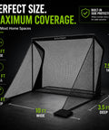 Compact Golf Practice Net With Steel Frame And Side Net Protection For Indoor Or Outdoor Use, 10 Feet Wide By 7.5 Feet High