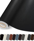 Roll of Leather Repair Patch Kit Self Adhesive 17x79 Inch Large Vinyl Patch Tape for couches, sofas, and furniture in black.