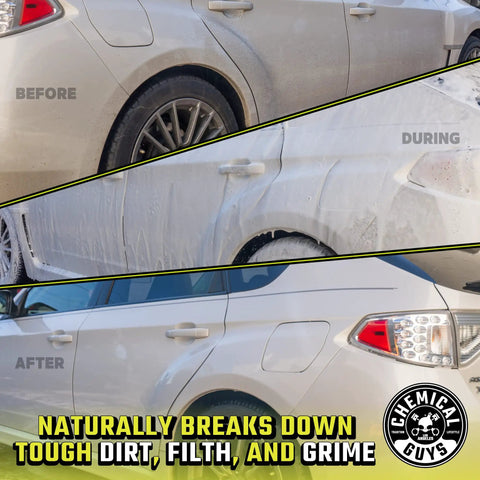 Car washing before, during, and after using Ultimate Car Wash Bucket Kit With Dirt Trap Insert, Microfiber Mitt, Soap, And Lid
