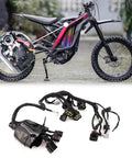 Full Main Wiring Harness Assembly For Sur Ron Light Bee X S Powersport Main Cable Cord Harness OEM Quality Wiring Kit For Sur Ron Bikes Plug And Play Ready Durable Electrical Harness For Easy Replacement under a Sur Ron bike.