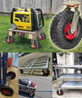Heavy Duty Caster Wheels For Furniture And Carts With Top Plate Swivel And Pneumatic Rubber Tires Beefy 770 Lbs Load Capacity Per Set Brakes Included For Workbenches Carts Garage And Workshop Rolling Plate Casters on various equipment