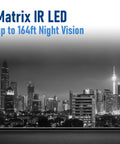 Matrix IR LED night vision up to 164ft for 2 MP 4 In 1 AHD CVI TVI Analog Turret Dome Security Camera