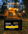 12V 15Ah LiFePO4 Deep Cycle Battery For Fish Finders Scooters Security Systems Solar UPS shown at campsite