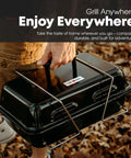 Person carrying a GPT 25 Propane Burner Grill With Foldable Legs For Camping And Tailgate Ready Portable BBQ Grill