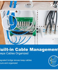 Heavy Duty 14 Inch Abs Plastic Structured Wiring Enclosure With Secure Cable Management Cover, showcasing organized cables inside.