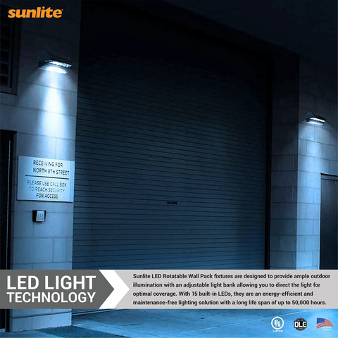 Dope Rotatable Outdoor LED Wall Pack Light 40W 5720 Lumens 5000K Daylight 120 to 277 Volts illuminating building entrance