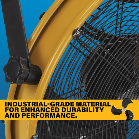 Close-up of Heavy Duty 18 Inch High Velocity Wall Mounted Shroud Fan Weatherproof IPX4 showing industrial-grade material.