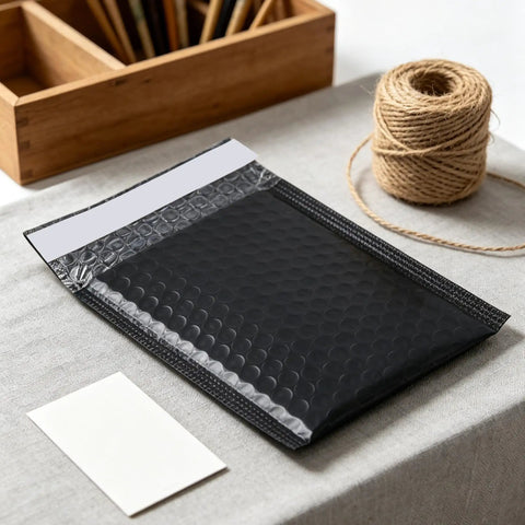 100 Pack 5 By 6 Inch Black Poly Bubble Mailers Self Seal Padded Envelopes Waterproof Shipping Bags for small business