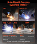 5 In 1 Plasma Cutter Welder Combo For Home Shop With Cut TIG Gas MIG Flux MIG And MMA 50A Plasma Cutting And 200A Synergic Welder