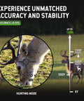 View through Game Changer Range Finder For Hunting And Golf 1200 Yard Range With 6X Magnification Waterproof Slope Mode of a deer in focus