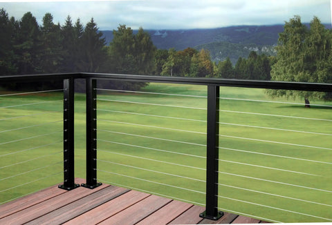 Rock Solid Rubber Grommets For 3 16 Inch Stainless Steel Cables Metal Cable Railing Posts on a deck railing