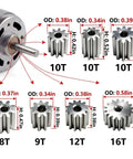 Two Pack 18V 21V 24V High RPM Electric Motors for Power Wheels Upgrade 30000RPM Includes 7 Tooth Options display