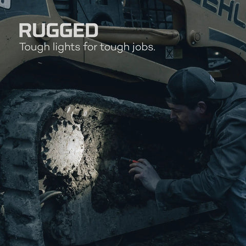Worker using PL500 Penlight 500 Lumens, Five Modes, Rechargeable Mini LED Flashlight With Magnetic Base And Pocket Clip on machinery