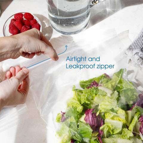 1000 Count 7x10 Inch Clear Reclosable Zip Bags With Airtight Seal, 2 Mil Poly Bags Made From Virgin LDPE For Total Water Resistance, Storage, Packaging, And Merch Protection; bag sealing lettuce