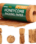 12 Inch By 150 Foot Honeycomb Packing Paper Roll For Moving And Shipping, Expandable Kraft Cushion Wrap For Small Business Packaging