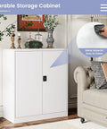 Beefy Heavy Duty Metal Storage Cabinet With Lockable Doors And Two Adjustable Shelves 36 Inch Steel Tool Cabinet for home office