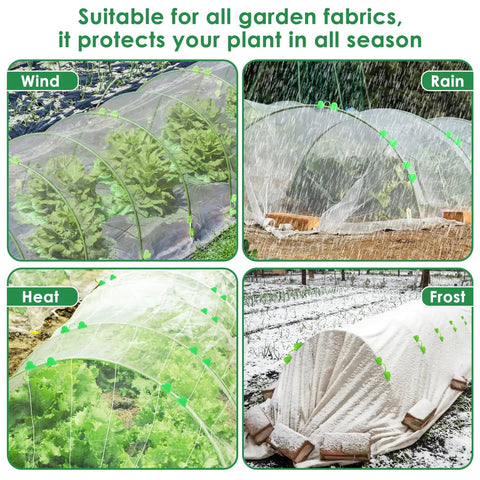 Pro Grade Fiberglass Garden Hoops for Raised Beds and Greenhouses, Rust Free Grow Tunnel Kit, 60 Pcs Plant Support Stakes, Hoop House Frame for Netting Shade Cloth and Row Covers, Durable Garden Bed Supports