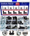 52 Piece Jack Nut Kit With Countersunk Socket Cap Screws for hollow doors and soft walls in a transparent storage box
