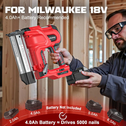 Solid Two In One Cordless Nailer And Stapler Kit 18 Gauge Brad Fasteners Compatible With Milwaukee Batteries Badass Power Driver For Smooth Carpentry And No Fuss Diy Workshop Projects Right Now