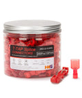 Massive 200 Count T Tap Wire Connectors Kit, 100 Pairs Quick Splice Red Terminals, AWG 22 To 18 in a jar
