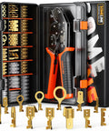 Open Terminal Connector Crimping Tool Kit With 14 Terminal Sizes Ratcheting Crimper For 24 14 AWG Non Insulated Open Barrel Terminals