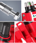 Close-up of Heavy Duty 0-150 PSI One Half Inch NPT Four Stage Air Drying System with red casing and filter details