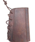 Side view of Genuine Leather Buttstock Cover With Cheek Rest Pad And Five Shell Holder For 12 Gauge Shotguns Holds Five Shells