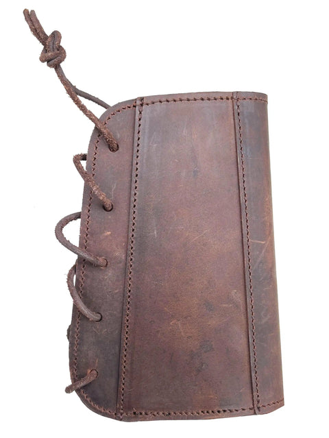 Side view of Genuine Leather Buttstock Cover With Cheek Rest Pad And Five Shell Holder For 12 Gauge Shotguns Holds Five Shells