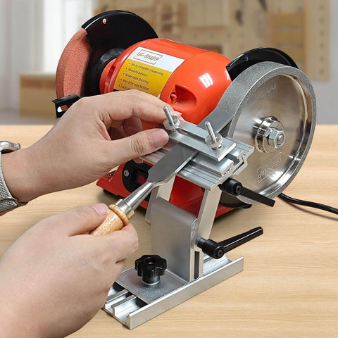 Adjustable Bench Grinder Tool Rest Sharpening Jig For 6 Inch And 8 Inch Grinders with beveled sliding blade holder