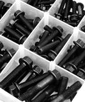 Heavy Duty Flanged Bolts And Nuts Kit Black Alloy Steel Grade 10.9 245 Pieces M6 M8 M10 in plastic compartments