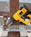 Pro Grade Heat Gun With LCD Readout And 50 Degree Increments Temperature Control used on rusted metal surface outdoors