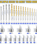 Beefy 38 Piece Masonry Drill Bit Set With Premium Carbide Tips For Concrete Ceramic Tile Marble Glass Porcelain Metal Wood Plastic